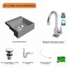 Kit Cuba XQ355 com Torneira Luxo 1195 Metal e Válvula Click 1 1/2 com Sifão PVC e Flexível Compace - 3