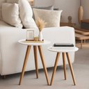 Ver imagem 5 de Kit 2 Mesinha Latera de Canto Apoio Sofá Pé Palito Branca