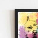 Ver imagem 2 de Quadro Cachorro Pitbull Tinta Aquarela Moldura 30x40cm