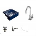 Ver imagem 2 de Kit Cuba XQ355 com Torneira Luxo 1195 Metal e Válvula Click 1 1/2 com Sifão Cromado e Flexível Compa