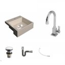 Ver imagem 2 de Kit Cuba XQ355 com Torneira Luxo 1195 Metal e Válvula Click 1 1/2 com Sifão Cromado e Flexível Compa