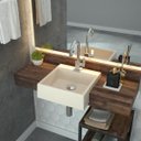 Ver imagem 1 de Kit Cuba XQ355 com Torneira Luxo 1195 Metal e Válvula Click 1 1/2 com Sifão Cromado e Flexível Compa