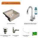 Ver imagem 3 de Kit Cuba XQ355 com Torneira Luxo 1195 Metal e Válvula Click 1 1/2 com Sifão Cromado e Flexível Compa