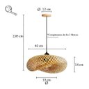 Ver imagem 5 de Pendente de Fibra Natural de Bambu Artesanal E27 Bancada Sala Nat01
