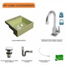 Ver imagem 3 de Kit Cuba XQ355 com Torneira Luxo 1195 Metal e Válvula Click 1 1/2 com Sifão Cromado e Flexível Compa