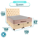 Ver imagem 2 de Kit Cama Box Bau + Cabeceira + Colchão Queen Molas Ensacadas - Airtech - Ortobom