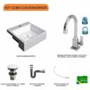 Ver imagem 3 de Kit Cuba XQ355 com Torneira Luxo 1195 Metal e Válvula Click 1 1/2 com Sifão Cromado e Flexível Compa
