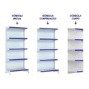 Ver imagem 3 de Kit 3 Gôndolas New Premium 2,02m Branca Parede 40/30 + Canto 40/30