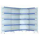 Ver imagem 1 de Kit 3 Gôndolas New Premium 2,02m Branca Parede 40/30 + Canto 40/30