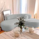 Ver imagem 4 de Sofá Curvo 3 Lugares Amsterdã 180cm Bouclé - Adj Decor Cor Cinza