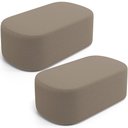 Ver imagem 1 de Kit 02 Puffs Decorativos Orgânicos para Living Quarto 100cm Doha W01 Bouclê Bege - Lyam Decor