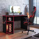 Ver imagem 2 de Escrivaninha para Escritório ou Gamer Preto e Vermelho Qmovi