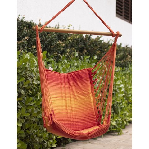 Rede Cadeira de Descanso Estofada de Algodão 1,30 x 0,85 Modelo Mariposa Amarela - Hale
