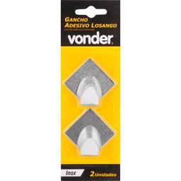 Gancho Adesivo Losango em Inox com 2 Peças - Vonder - 3