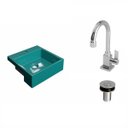 Ver imagem 2 de Kit Cuba XQ355 Torneira Luxo 1195 Válvula Click 1 Polegada B Compace