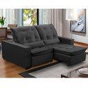 Ver imagem 1 de Sofa Retratil Reclinavel 2 Lugares 2,60m Atlantis Veludo Grafite Lansofbr