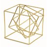 Escultura Cubo em Metal Dourado Mart - 1