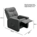 Ver imagem 3 de Poltrona do Papai Reclinável Versa Tecido Veludo - Lm Decor Lm - Decor 78 Cinza