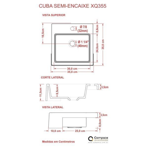 Kit Cuba XQ355 Torneira Luxo 1195 Válvula Click 1 Polegada B Compace - 6