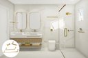 Ver imagem 2 de Kit de Acessórios para Banheiro com 4 Peças em Aço Inox Dourado Linha Tessália