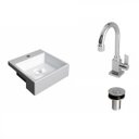 Ver imagem 2 de Kit Cuba XQ355 Torneira Luxo 1195 Válvula Click 1 Polegada B Compace