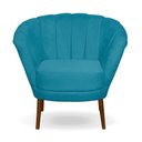 Ver imagem 1 de Poltrona Cadeira Pétala Flor Decorativa Suede Azul Tiffany