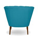 Ver imagem 2 de Poltrona Cadeira Pétala Flor Decorativa Suede Azul Tiffany