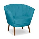 Ver imagem 3 de Poltrona Cadeira Pétala Flor Decorativa Suede Azul Tiffany
