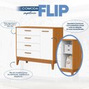 Ver imagem 4 de Cômoda Sapateira para Quarto de Bebê Flip Branco/Fosco/Savana