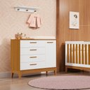 Ver imagem 1 de Cômoda Sapateira para Quarto de Bebê Flip Branco/Fosco/Savana