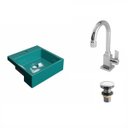 Ver imagem 2 de Kit Cuba XQ355 Torneira Luxo 1195 Válvula Click 1 Polegada G Compace