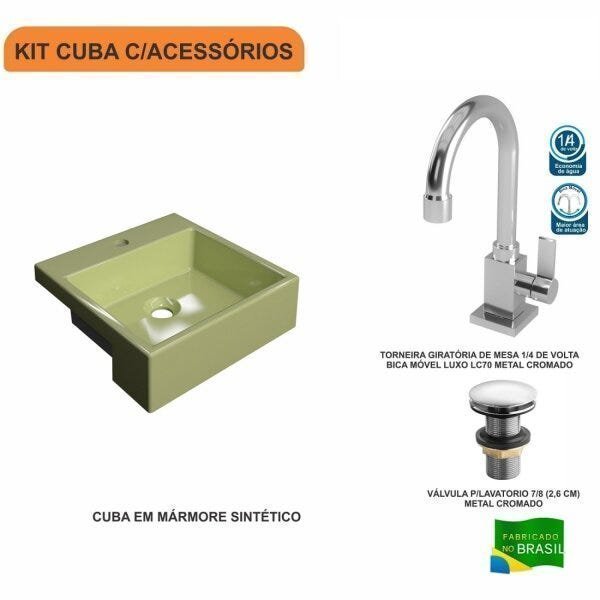 Kit Cuba XQ355 Torneira Luxo 1195 Válvula Click 1 Polegada G Compace - 3