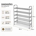 Ver imagem 5 de Sapateira Estante Inox 5 Prateleiras 59cm Aço Yeet