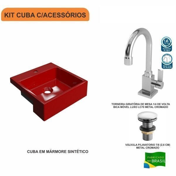 Kit Cuba XQ355 Torneira Luxo 1195 Válvula Click 1 Polegada G Compace - 3