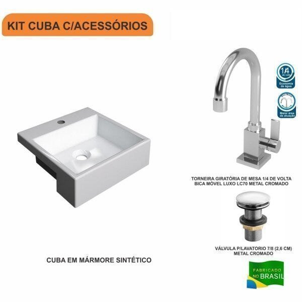 Kit Cuba XQ355 Torneira Luxo 1195 Válvula Click 1 Polegada G Compace - 3