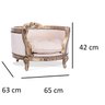 Cama Pet Clássica Entalhada de Luxo Tachada Dourado Envelhecido e Veludo Rosê - 4