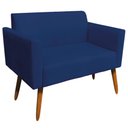 Ver imagem 1 de Poltrona Namoradeira Decorativa Isabella Pés Palito Madeira Suede Azul Marinho - Gran Belo