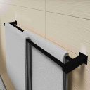 Ver imagem 1 de Porta Toalha Duplo Banheiro 1metro Aço Inox 304 Preto Fosco