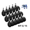 Kit 15 Rodízio Giratório Plastico Rodinha Móveis Anti-risco - 1