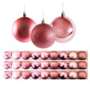 Ver imagem 2 de Jogo 27 Bolas Natal Grande Mista Lisa, Glitter e Fosca Rosê 10cm - Master Christmas