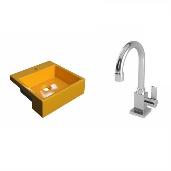 Kit Cuba XQ355 Torneira Luxo 1195 Metal 1/4 Volta Compace - 2