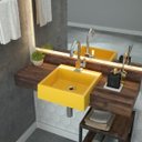 Ver imagem 1 de Kit Cuba XQ355 Torneira Luxo 1195 Metal 1/4 Volta Compace