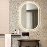 Espelho jateado Oval Iluminado com led quente - 60x80cm Woodglass oval jato quente - 1