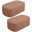 Ver imagem 1 de Kit 02 Puffs Decorativos Orgânicos para Living Quarto 100cm Doha W01 Linho Rosê - Lyam Decor