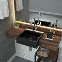 Ver imagem 1 de Kit Cuba XQ355 Torneira Luxo 1195 Metal 1/4 Volta Compace