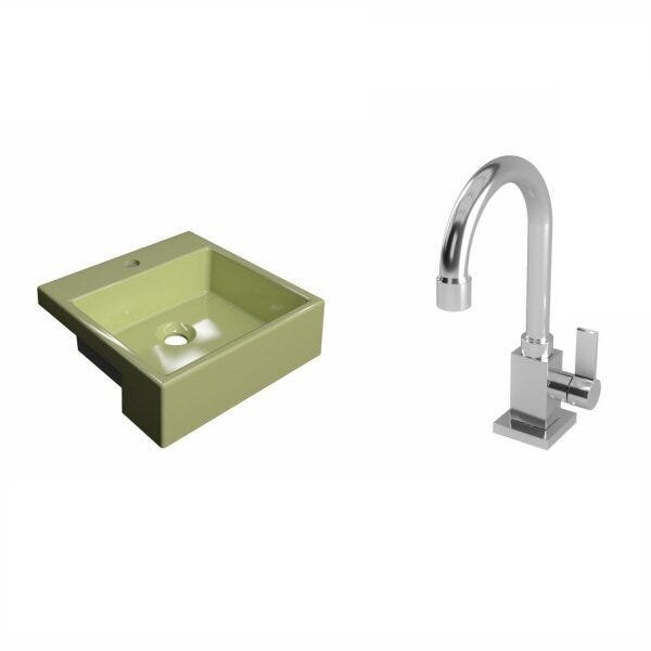 Kit Cuba XQ355 Torneira Luxo 1195 Metal 1/4 Volta Compace - 2