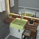 Ver imagem 1 de Kit Cuba XQ355 Torneira Luxo 1195 Metal 1/4 Volta Compace
