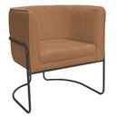 Ver imagem 2 de Poltrona Decorativa Betina Base Aço Preto Bouclé Terracota - Nexta Casa
