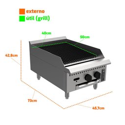 Chapa Grill Char Broiler Profissional Industrial Prime a Gás 45cm PCG045G - Venâncio - 2