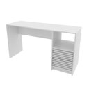 Ver imagem 2 de Escrivaninha Mesa para Escritório 2 Gavetas 1 Nicho Detalhe Ripado Me4174 Tecnomobili Branco